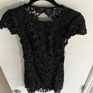 Lulu’s Romance Language Black Backless Lace Dress